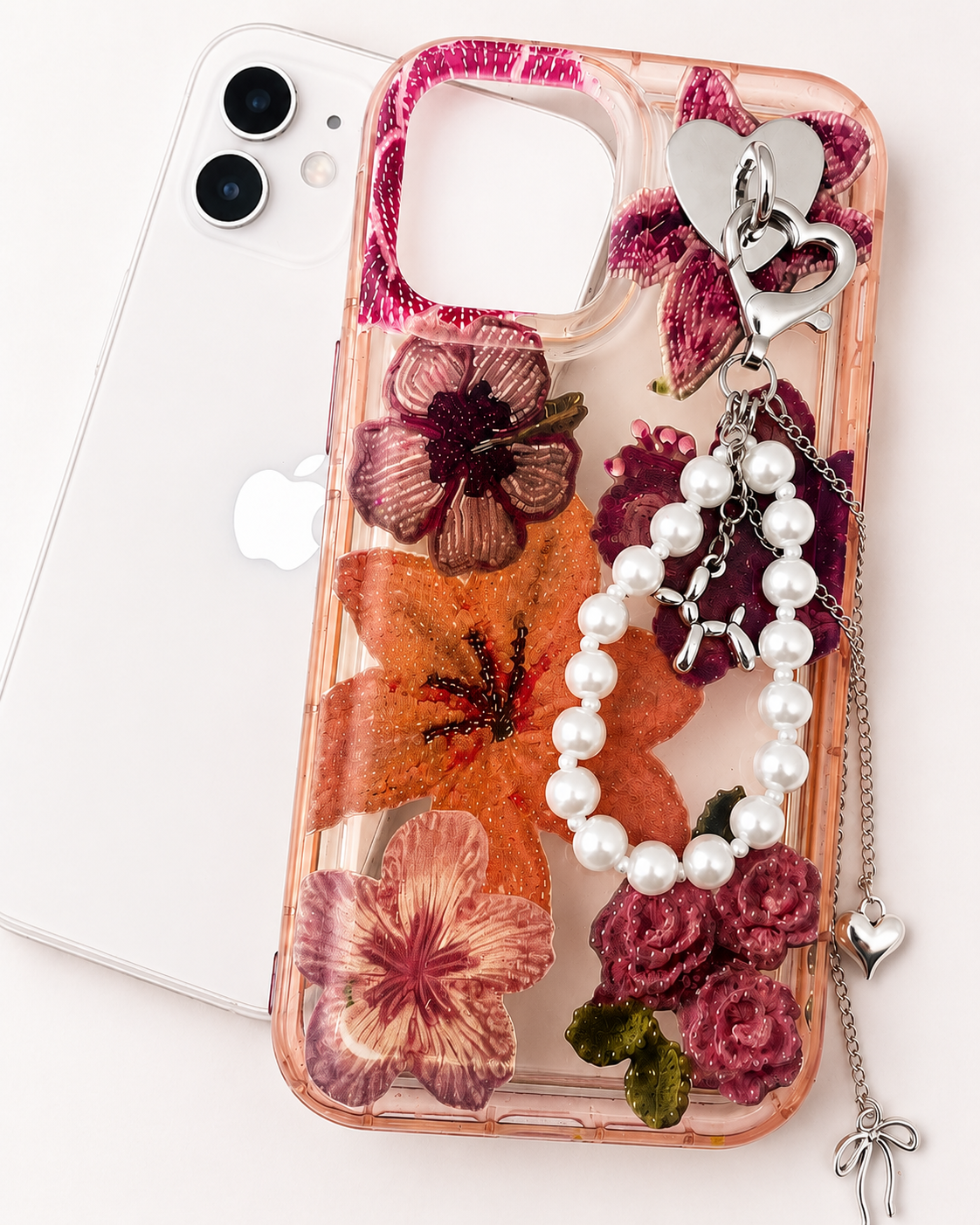 Puppy Pearl Loop Phone Charm