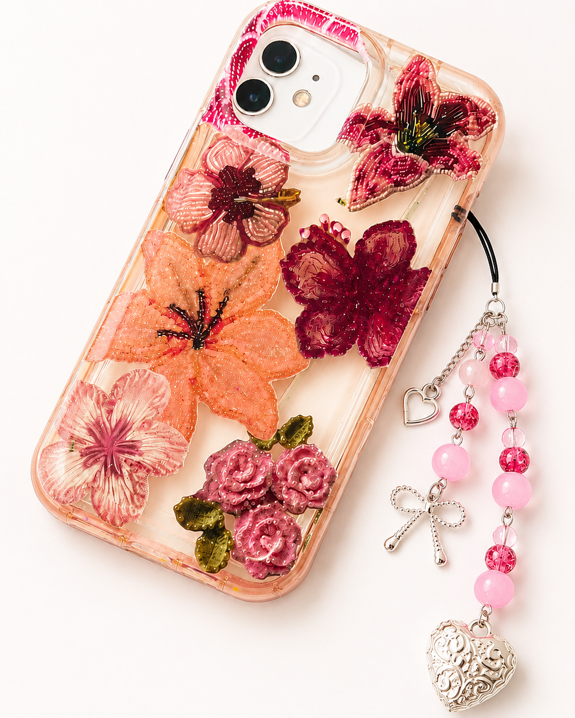Rosy Ribbon Phone Charm