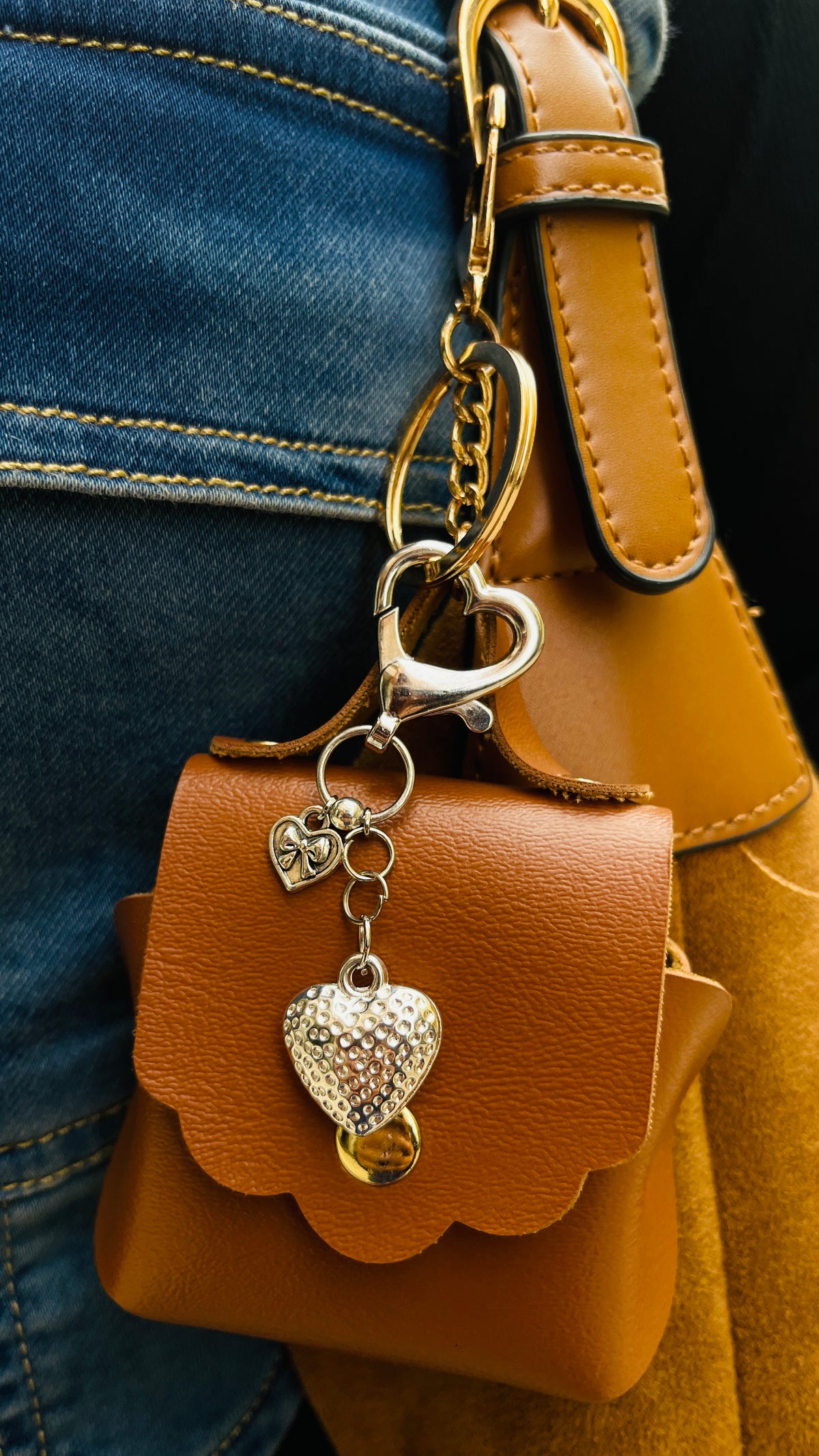 Mini Heart Pouch Bag Charm