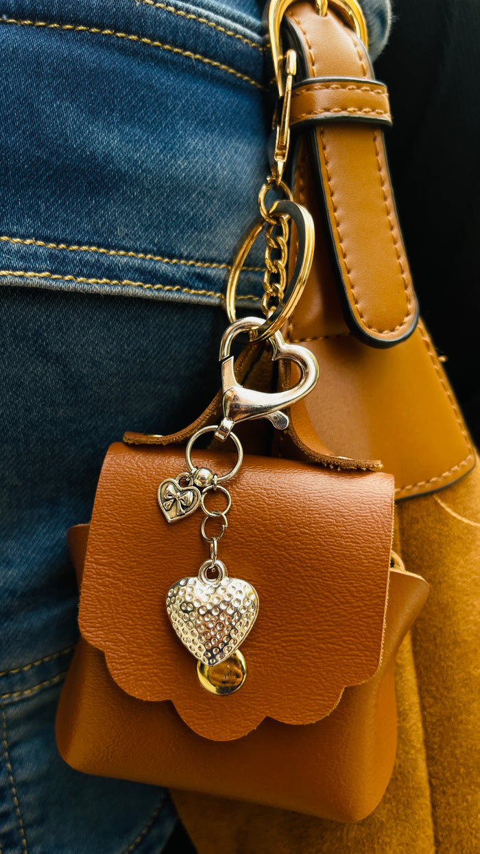 Mini Heart Pouch Bag Charm