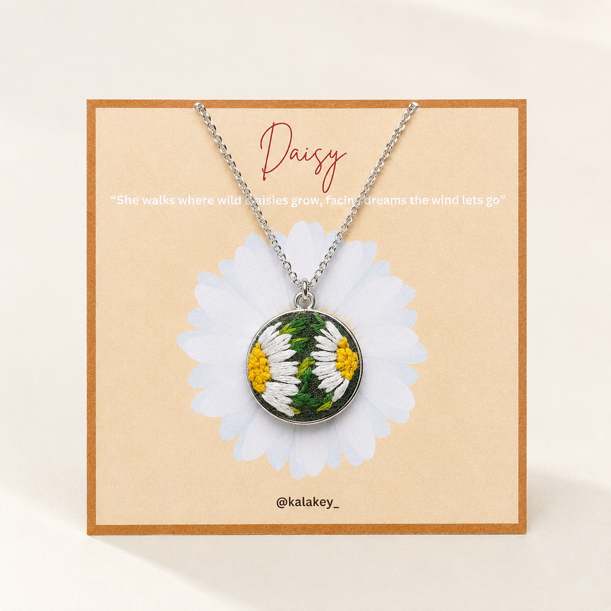 Daisy Meadow Embroidered Necklace